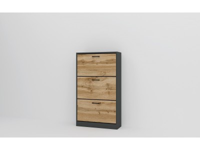 Ντουλάπι  παπουτσιών Vektra 3 (ανθρακίτη/δρυς votan)